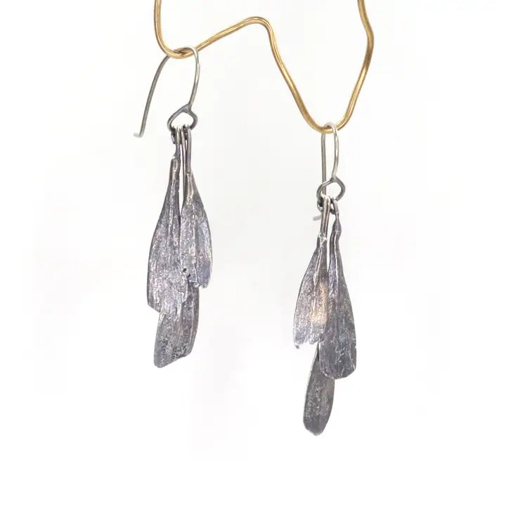 Sterling Silver Ash Seed Feather Earring