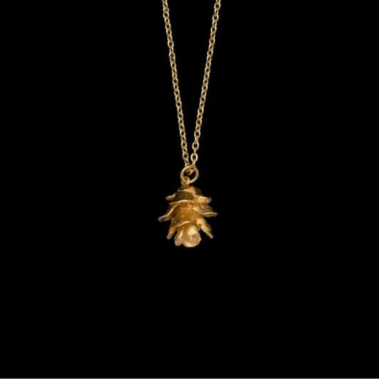 pine-cone-gold-necklace-cast-metal