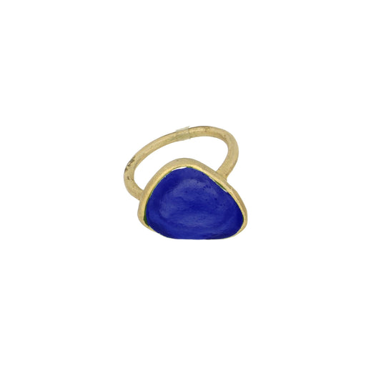 Tear Drop Bubble Ring - Cobalt