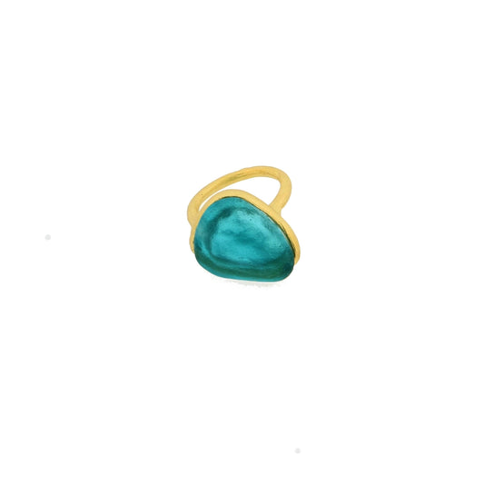 Tear Drop Bubble Ring - Teal