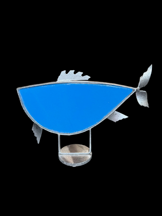 Steel Fish - Fused Glass Body/Glass Eye