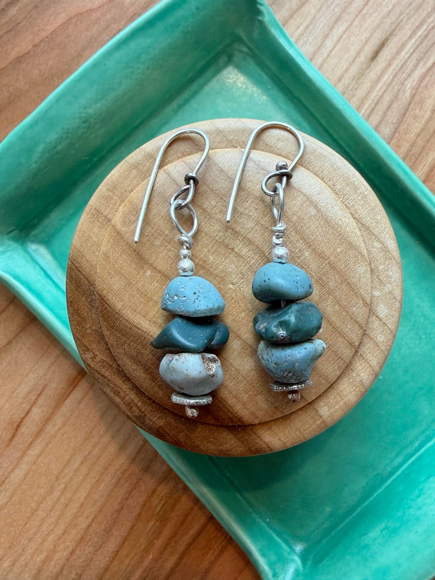 Stacked Leland Blue Earrings - Three Stones (Various)
