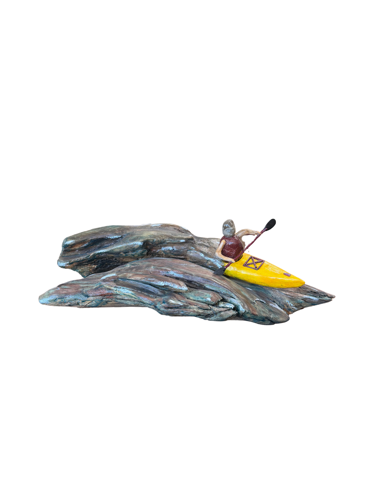 Driftwood Yellow Kayaker