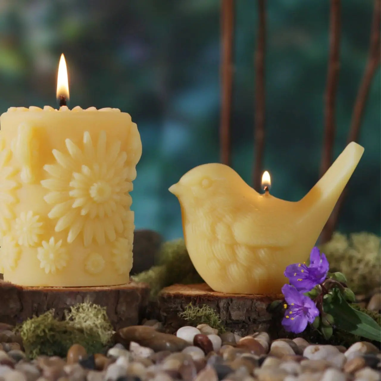 Bird Sculpted Beeswax Candle