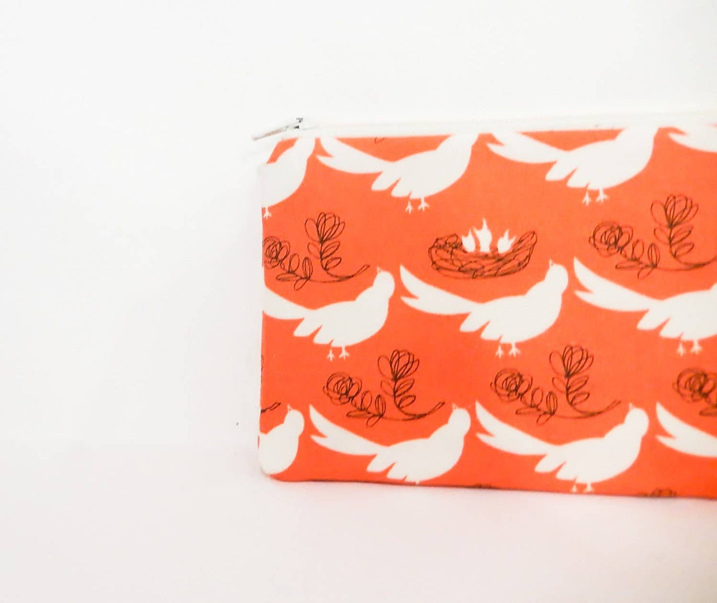 Bird w/ Nest Pouch - Orange