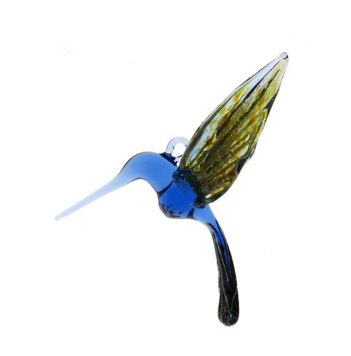 Hummingbird Suncatcher - Blue/Yellow Speckle