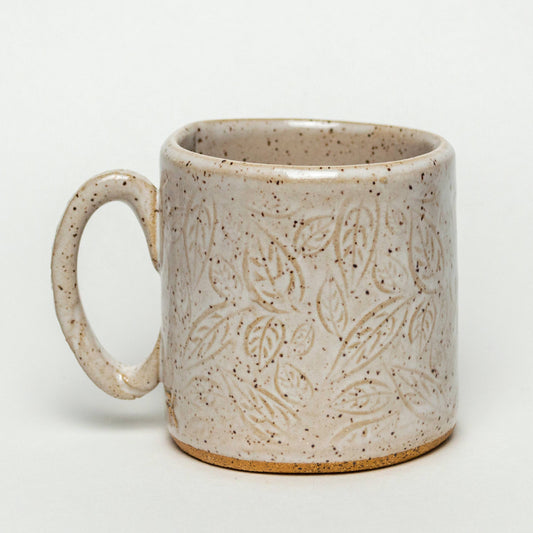 Sunflower Pattern Handmade Ceramic White 10oz Mug
