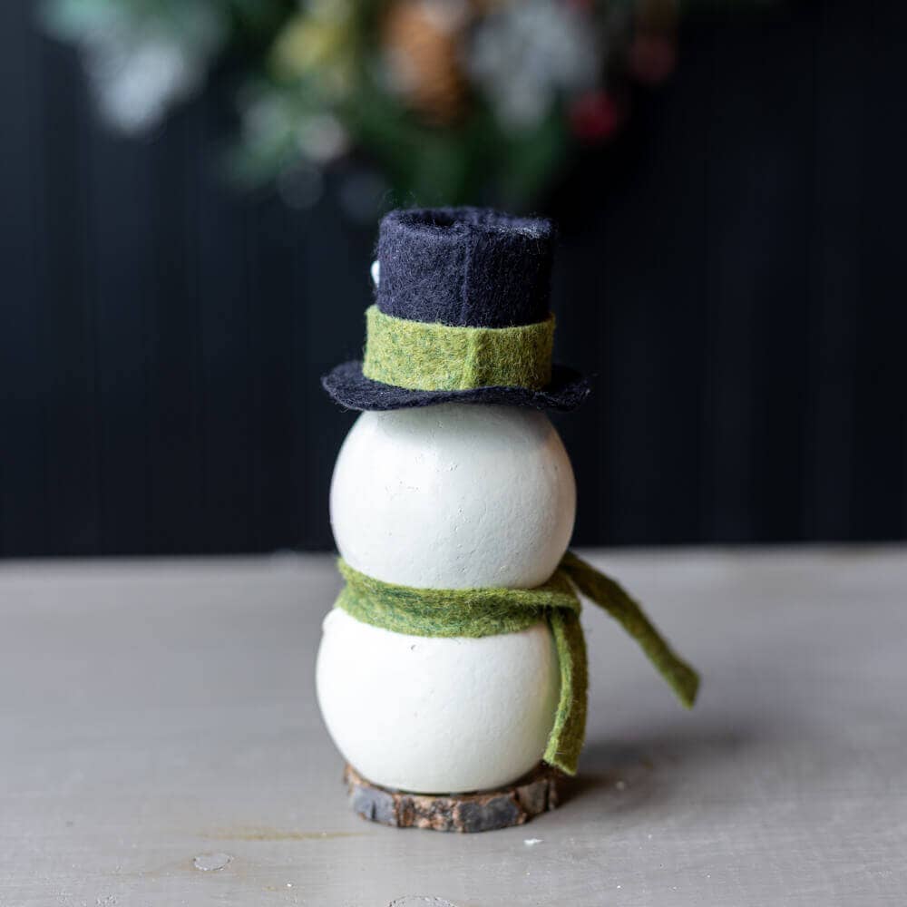 Hand-Crafted Snowman Gourd - Meadowbrooke Snowman Tiny