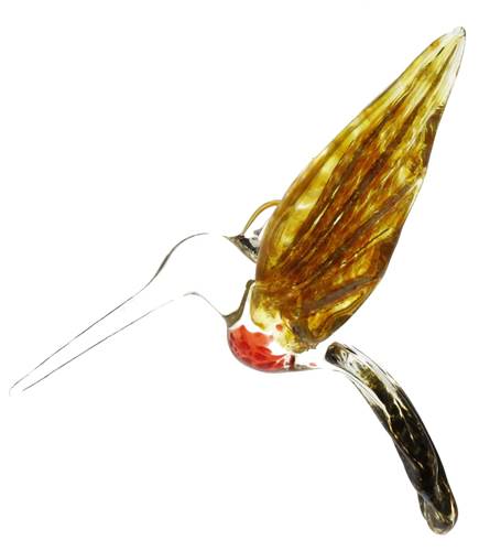 Hummingbird Suncatcher - Yellow/Blue Speckle