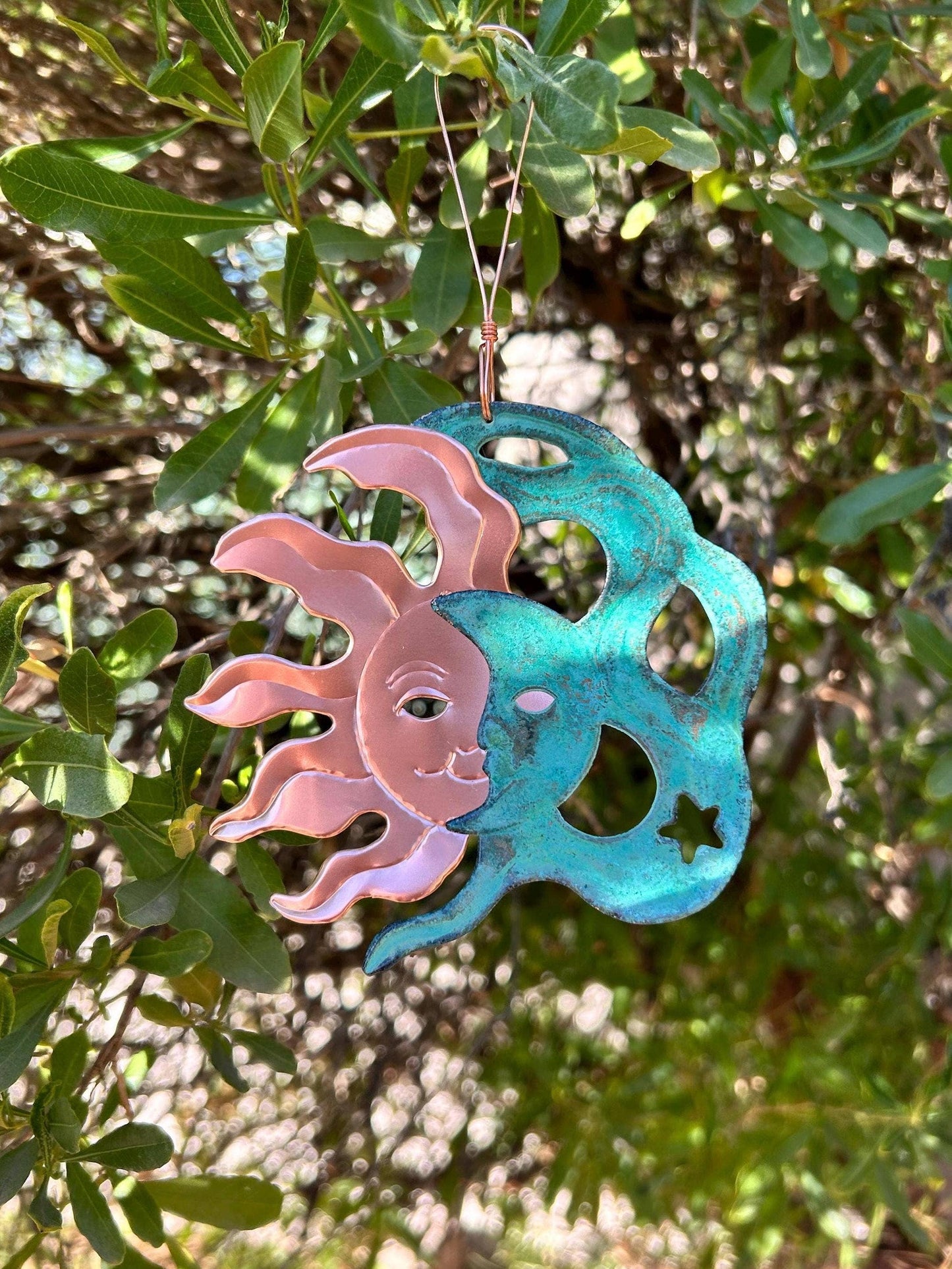 Sun & Moon Copper Christmas Ornament