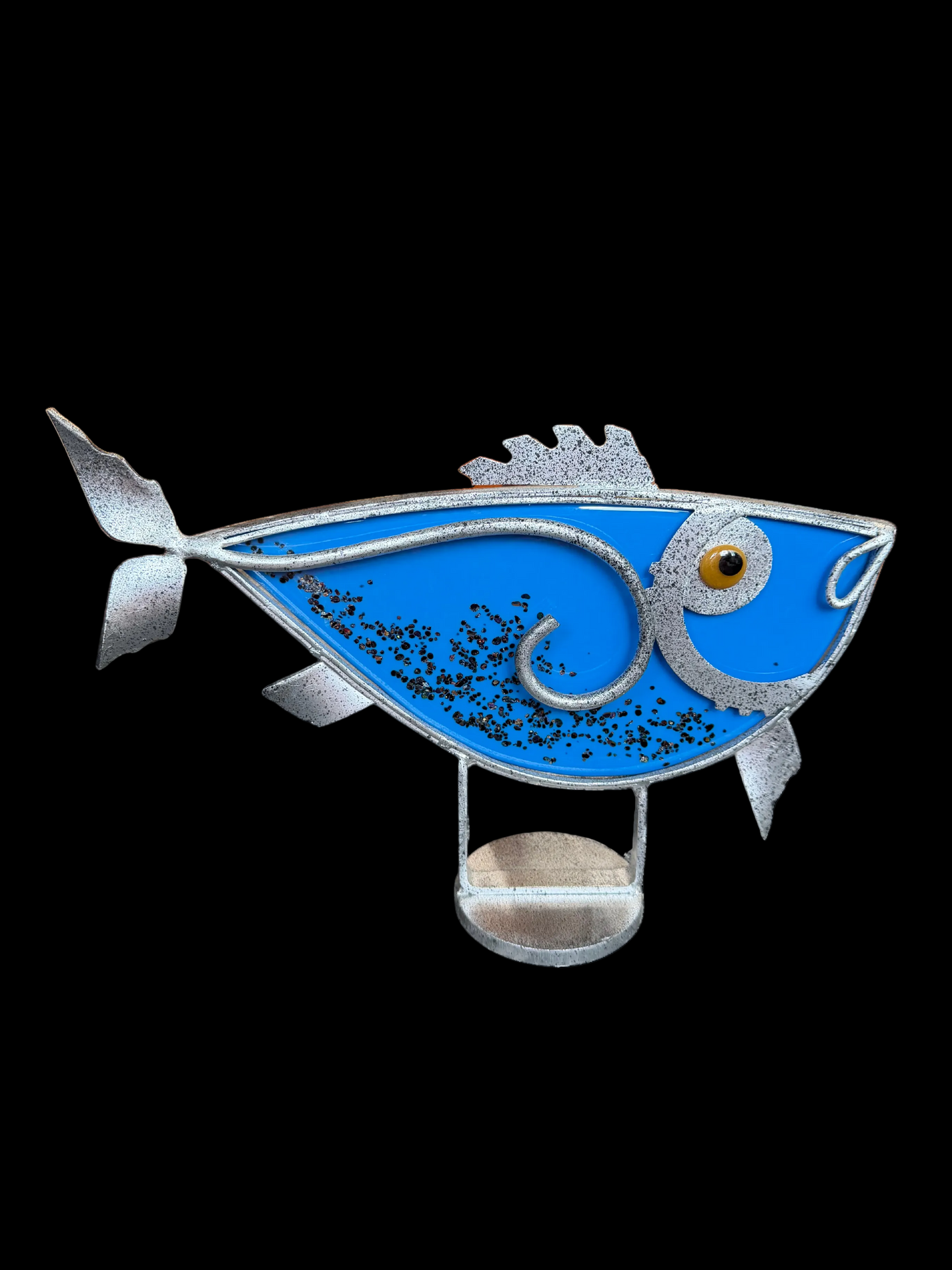 Steel Fish - Fused Glass Body/Glass Eye