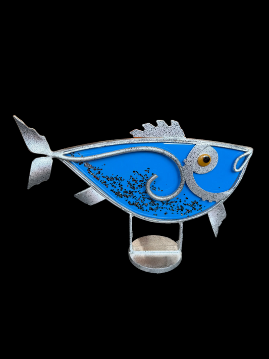 Steel Fish - Fused Glass Body/Glass Eye
