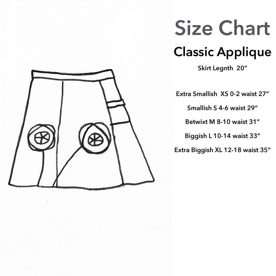 Classic Applique Skirt-Fox: Olive Greens