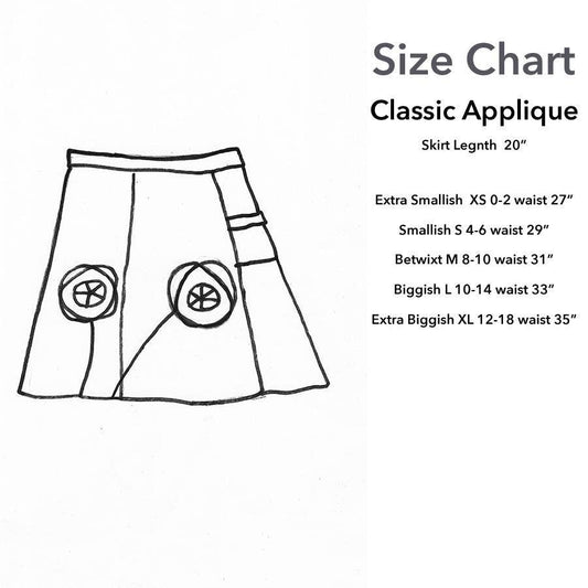 Classic Applique Skirt-Pattern Poppy: Oranges / Biggish