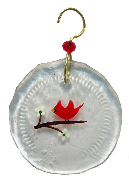 Mini Ornament - Mini Redbird & Flowers
