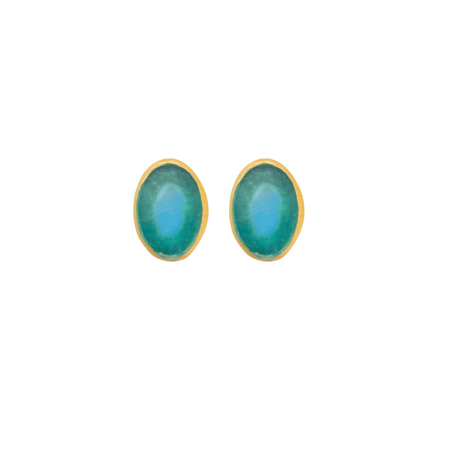 Small Oval Post Earrings: Purple