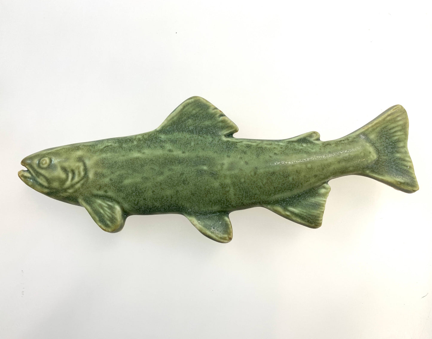 Brook Trout Ceramic Art Tile: Leaf Green glaze