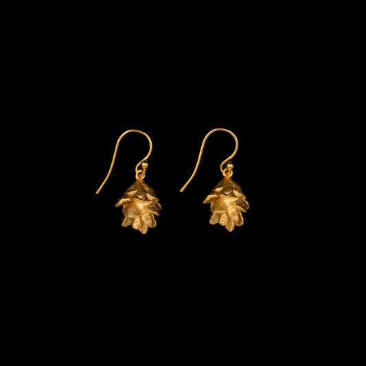 Pine Needle Single Cone Wire Earrings