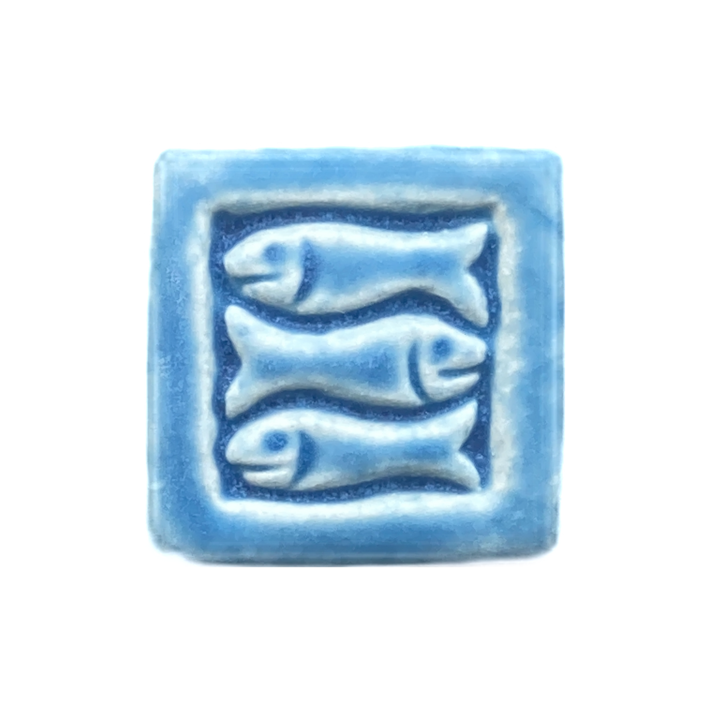 Fish Art Tile 2x2" : Fresh Water Blue Glaze