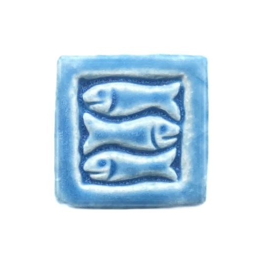 Fish Art Tile 2x2" : Fresh Water Blue Glaze
