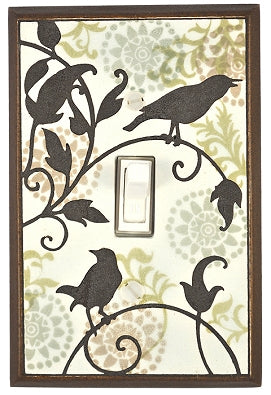 Single Ceramic Switchplate - Pattern Songbirds