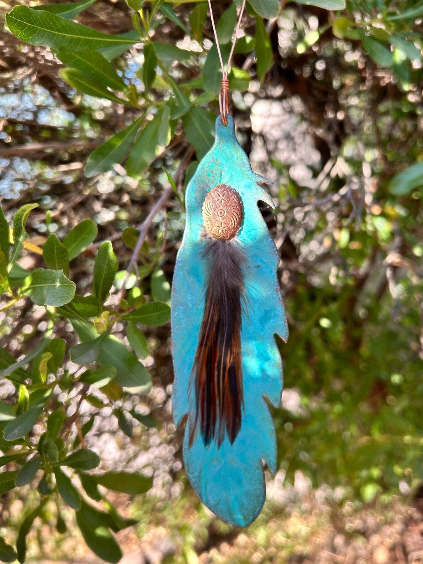 Feather Copper Christmas Ornament