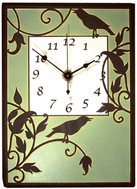 Large Ceramic Clock - Song Birds