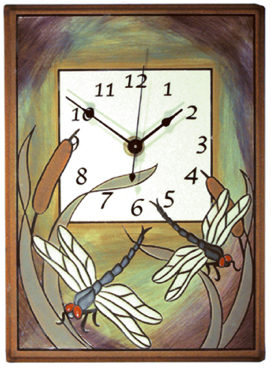 Large Ceramic Clock - Dragonfly (Bulrush)
