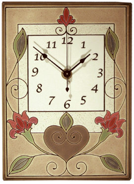 Large Ceramic Clock - Jacobean Flowers