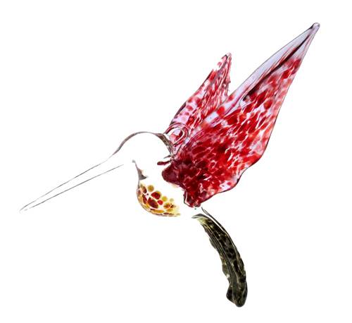 Hummingbird Suncatcher - Red/Blue Speckle