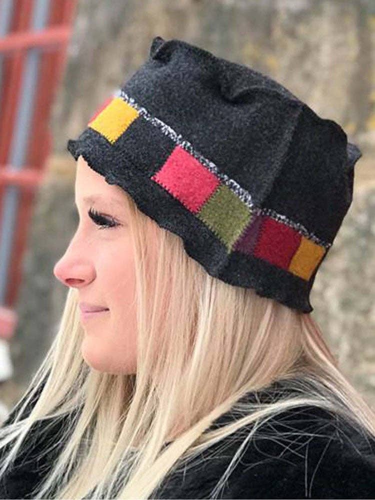 Black Colorblock Hat