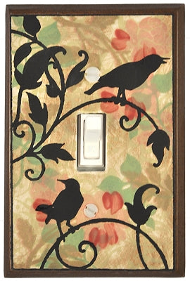 Single Ceramic Switchplate - Vintage Songbirds