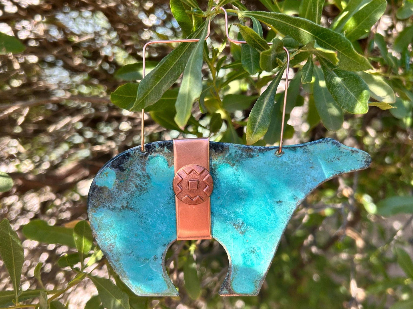 Bear Copper Christmas Ornament