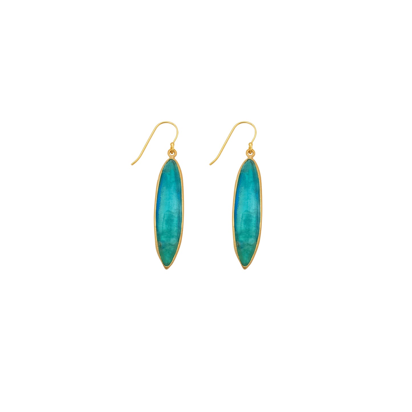 Eucalyptus Wire Earrings: Turquoise