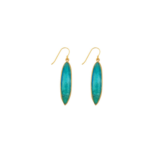 Eucalyptus Wire Earrings: Turquoise