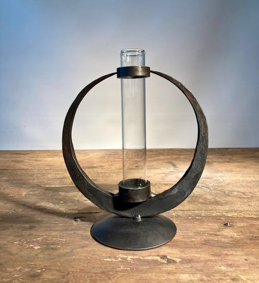Forged Metal Circle Vase