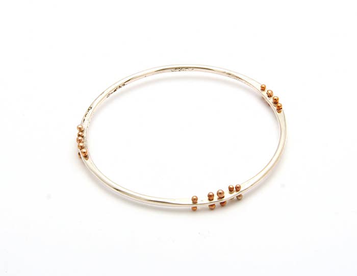 Moveable Bronze Ball Bangle: Medium