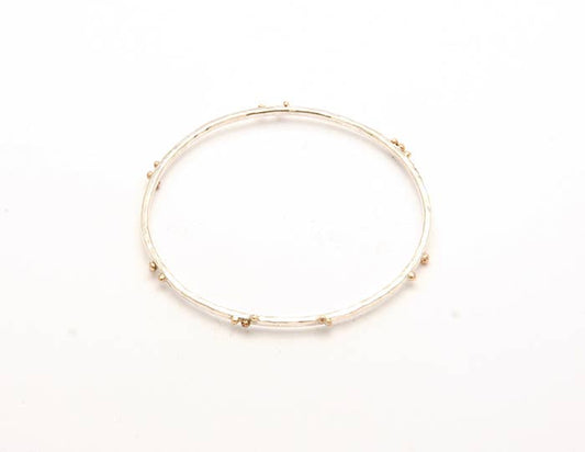 Scattered Ball Bronze Stackable Bangle: Medium