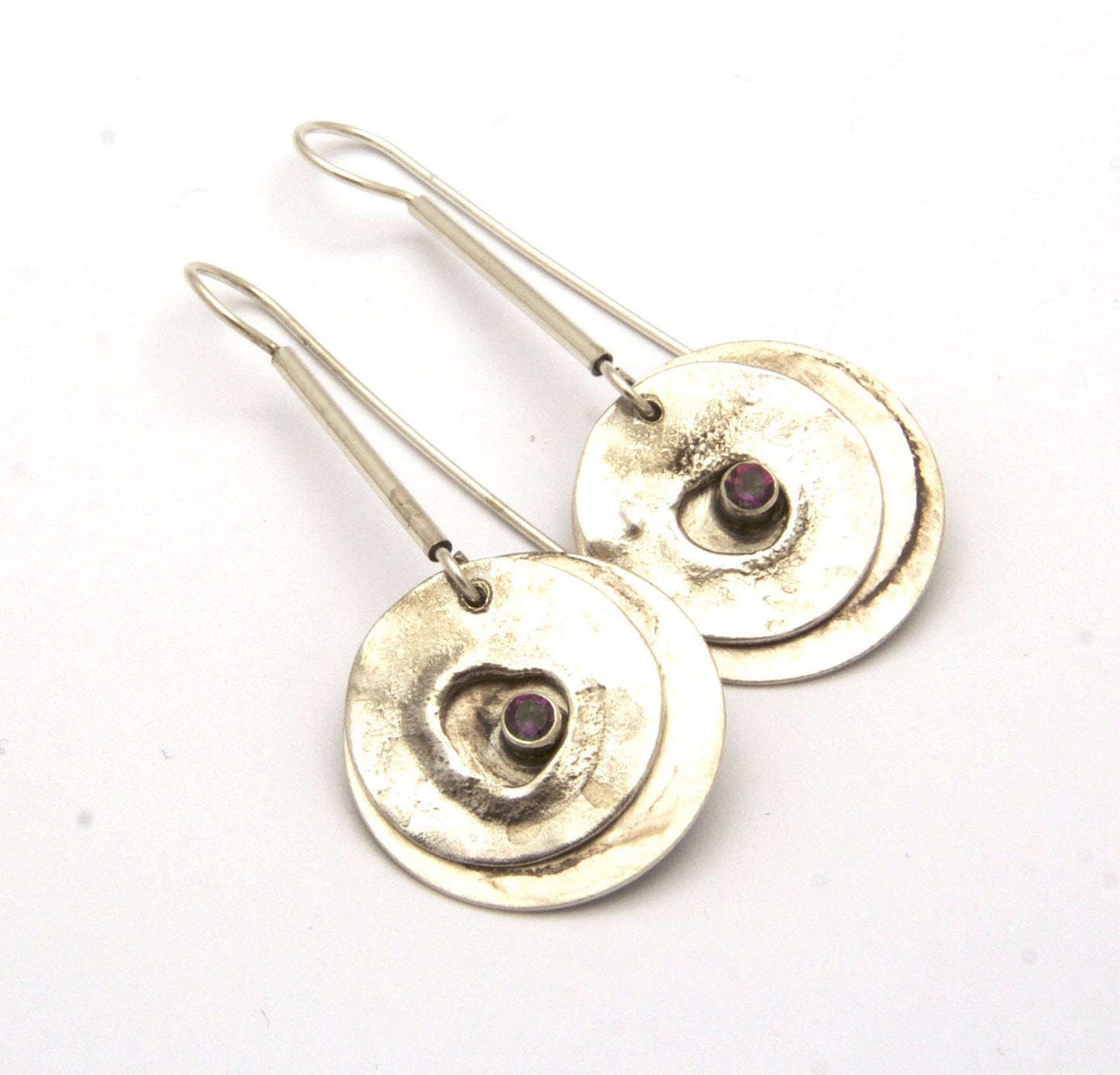 Sterling Silver Reticulated Pearl Accent Dangle Earrings: Clear CZ
