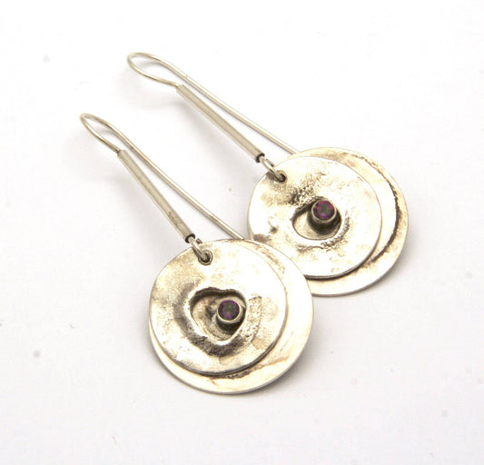 Sterling Silver Reticulated Pearl Accent Dangle Earrings: Clear CZ