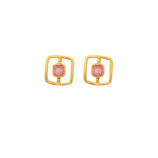 Fragment Post Earrings: Pink
