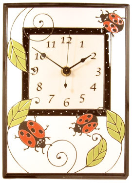 Large Ceramic Clock - Ladybug
