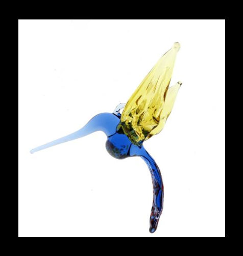 Hummingbird Suncatcher - Dark Blue/Yellow