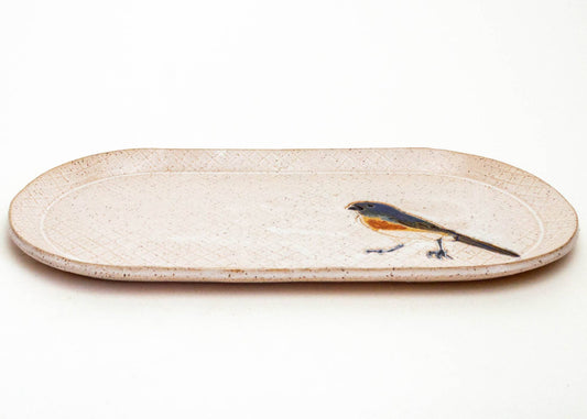 Blue Bird Design Stoneware Handmade Stoneware 10" Platter