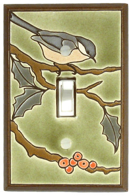Single Ceramic Switchplate - Chickadee