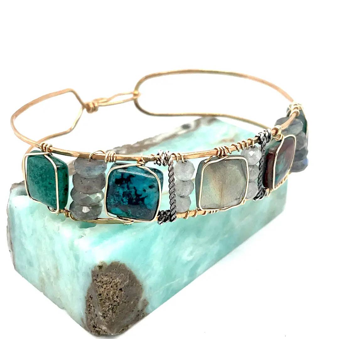 Promenade Chrysocolla Cuff Bracelet B376