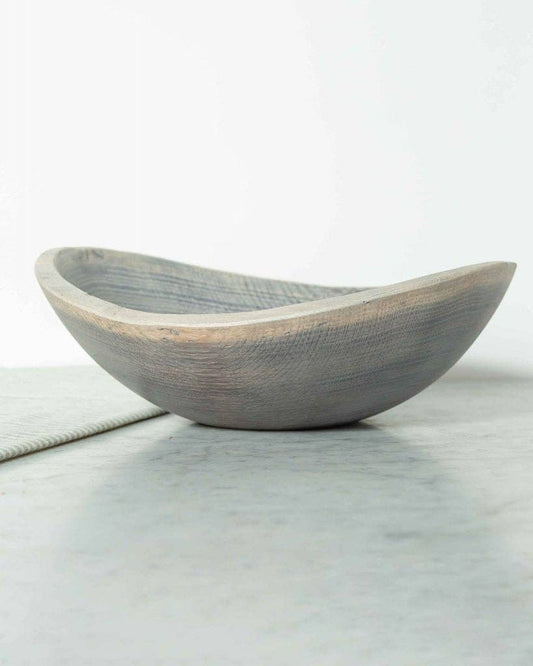 13" DRIFTWOOD OAK OVAL BOWL