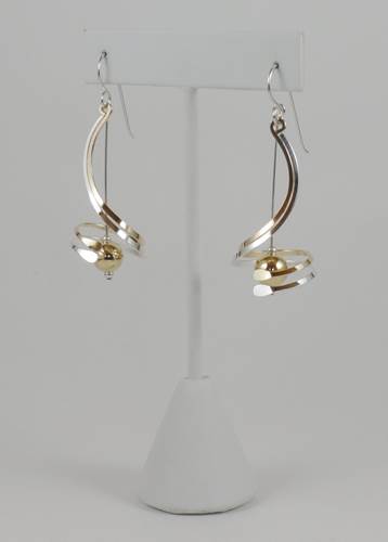 Mixed Metal Layered Spiral Earrings
