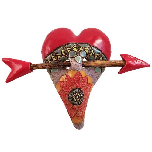 Indian Summer Ceramic Wall Heart Art