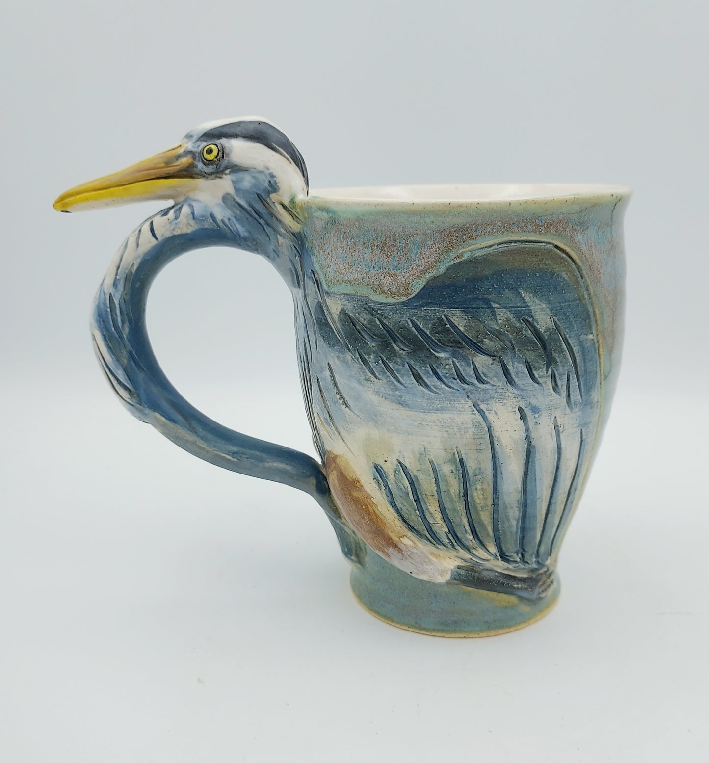 Ceramic Great Blue Heron Mug